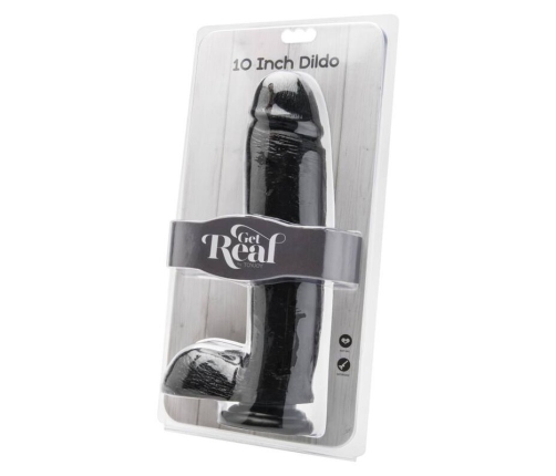 GET REAL - DILDO 25,5 CM WITH BALLS BLACK