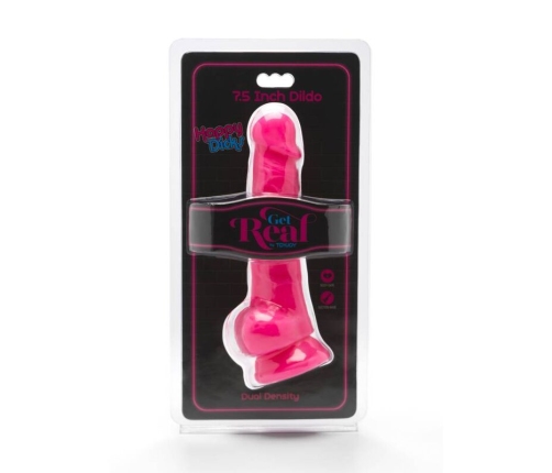 GET REAL - HAPPY DICKS 19 CM WITH BALLS PINK