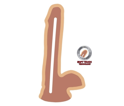 GET REAL - DUAL DENSITY DILDO 17 CM BALLS SKIN