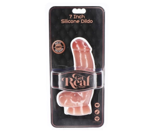 GET REAL - SILICONE DILDO 18 CM W BALLS SKIN