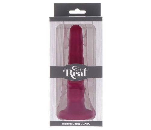 GET REAL - RIBBED DONG 12 CM RED