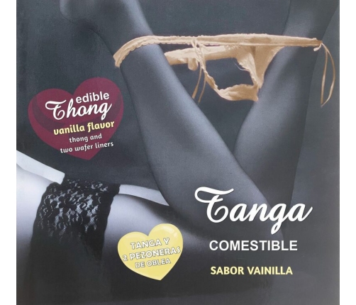 HOTFLOWERS - WAFER THONG AND 2 NIPPLE PADS GIRL VANILLA FLAVOR /es/pt/en/fr/it/