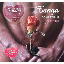 HOTFLOWERS - MEN''S THONG+ 2 STRAWBERRY WAFER NIPPLE /es/pt/en/fr/it/