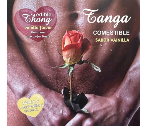 HOTFLOWERS - MEN''S THONG + 2 VANILLA WAFER NIPPLE /es/pt/en/fr/it/