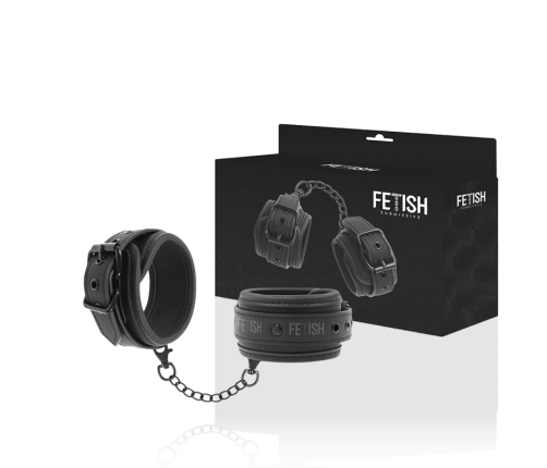 FETISH SUBMISSIVE - VEGAN LEATHER HANDCUFFS WITH NOPRENE LINING