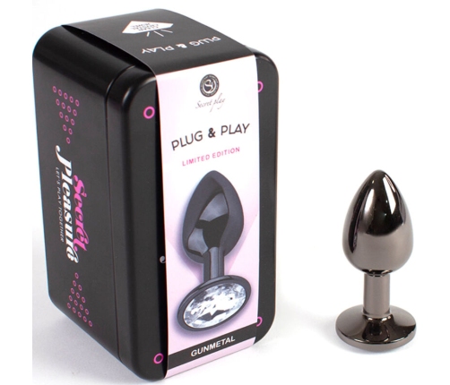 SECRETPLAY - GUNMETAL BUTT PLUG SMALL SIZE 7 CM