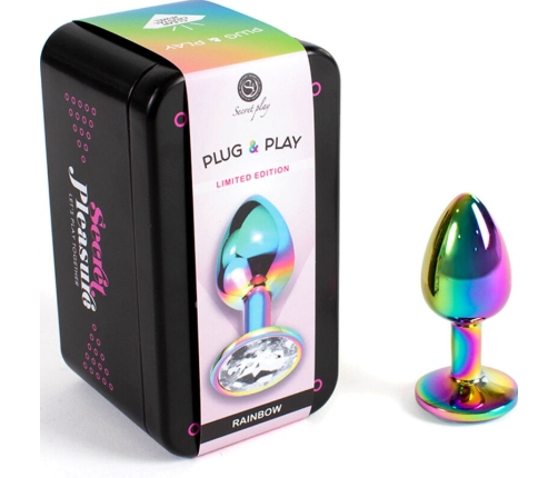 SECRETPLAY - METAL BUTT PLUG RAINBOW SMALL SIZE 7 CM