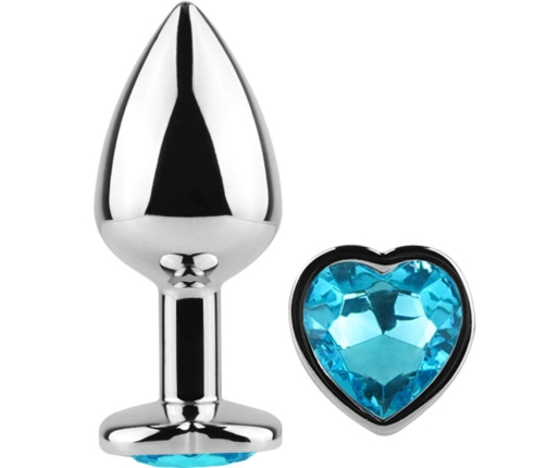 SECRETPLAY - METAL BUTT PLUG BLUE HEART SMALL SIZE 7 CM