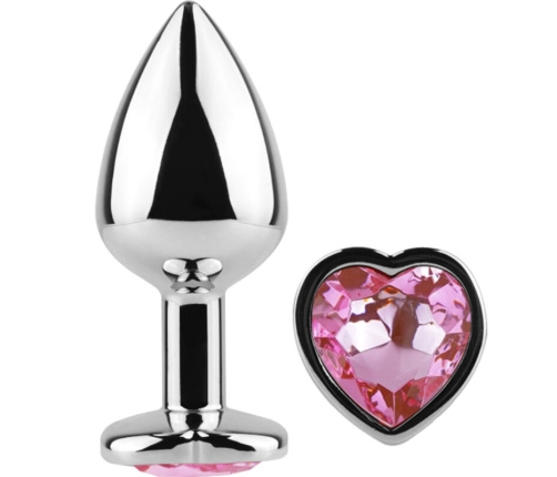 SECRETPLAY - METAL BUTT PLUG FUCHSIA HEART SMALL SIZE 7 CM