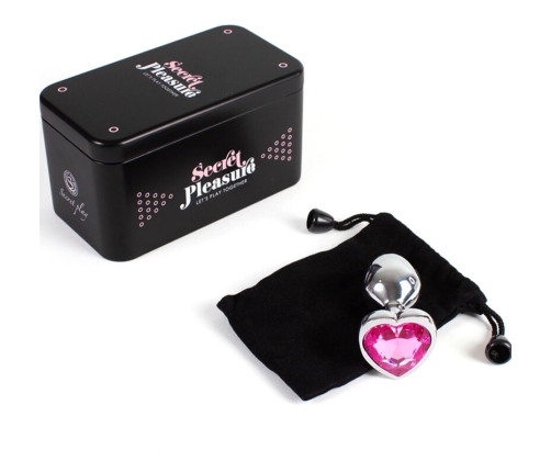 SECRETPLAY - METAL BUTT PLUG FUCHSIA HEART SMALL SIZE 7 CM