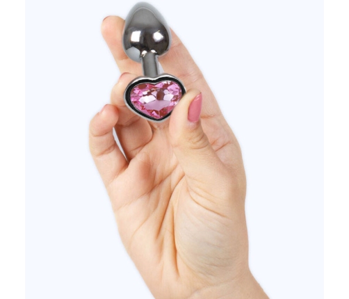 SECRETPLAY - METAL BUTT PLUG FUCHSIA HEART SMALL SIZE 7 CM
