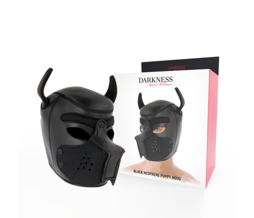 DARKNESS - NEOPRENE DOG MASK WITH REMOVABLE MUZZLE M