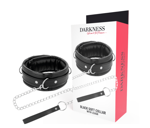 DARKNESS - SOFT LEATHER NECKLACE WITH CHAIN