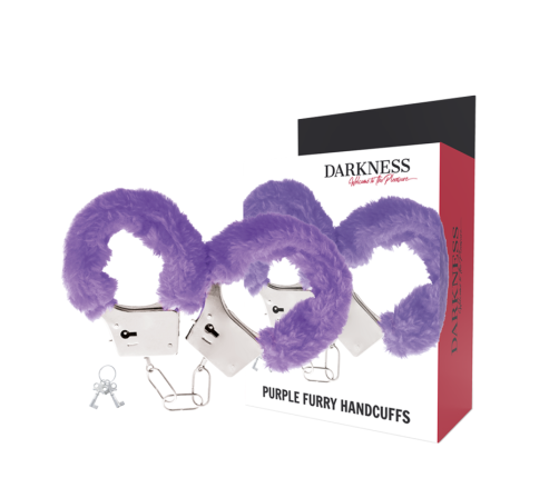 DARKNESS - LILAC LINED METAL HANDCUFFS
