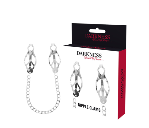 DARKNESS - METAL NIPPLE CLAMP WITH CHAIN
