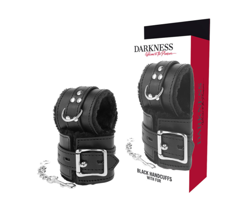 DARKNESS - BLACK LINED BDSM HANDCUFFS