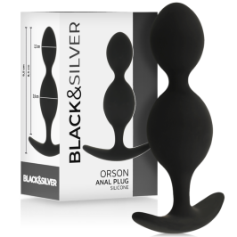 BLACK&SILVER - ORSON PLUG SILICONE 2 ANAL WAVES 9 CM BLACK&SILVER - ORSON PLUG SILICONE 2 ANAL WAVES 9 CM