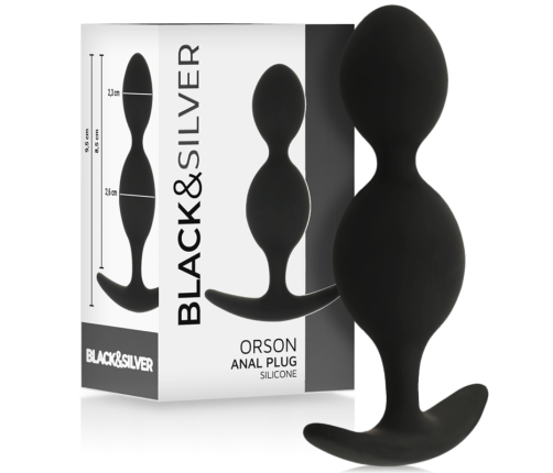 BLACK&SILVER - ORSON PLUG SILICONE 2 ANAL WAVES 9 CM