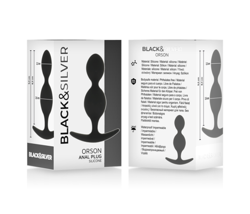 BLACK&SILVER - ORSON PLUG SILICONE 2 ANAL WAVES 9 CM