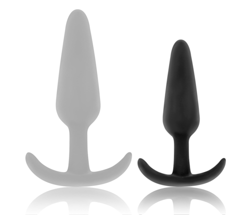 BLACK&SILVER - HANSEL SILICONE ANAL PLUG WITH SMALL HANDLE