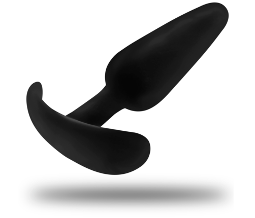 BLACK&SILVER - HANSEL SILICONE ANAL PLUG WITH SMALL HANDLE