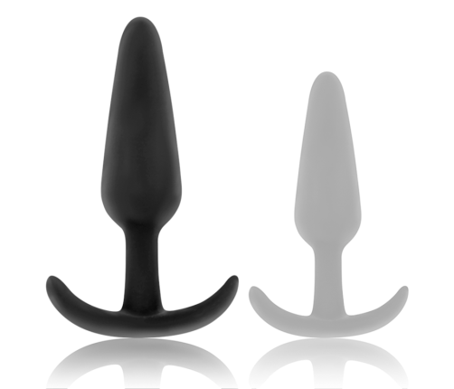 BLACK&SILVER - KAEL SILICONE ANAL PLUG WITH MEDIUM HANDLE