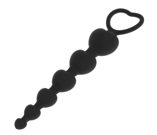 BLACK&SILVER - MILA ANAL CHAIN OF HEARTS 18 CM