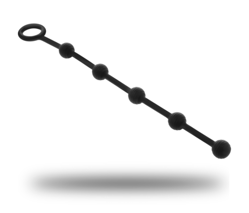 BLACK&SILVER - KORG ANAL ROSARY SILICONE INITIATION 21 CM