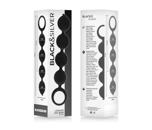 BLACK&SILVER - LENNON ANAL ROSARY 4 SILICONE SPHERES 15 CM