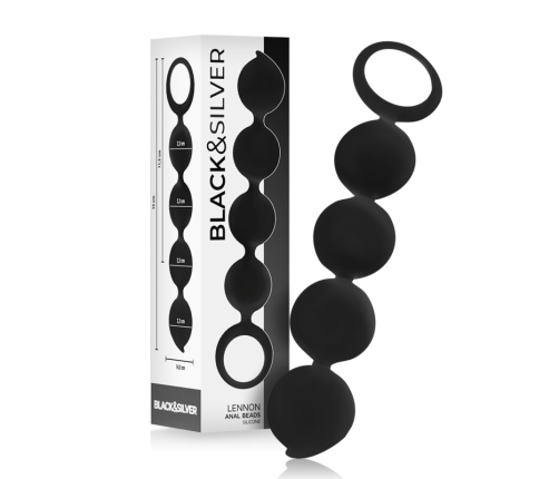 BLACK&SILVER - LENNON ANAL ROSARY 4 SILICONE SPHERES 15 CM