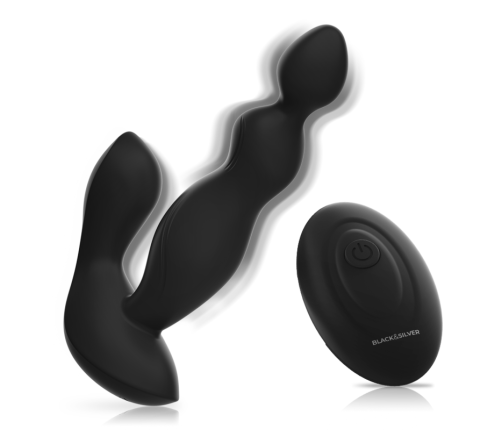 BLACK&SILVER - CORA ANAL PLUG SILICONE REMOTE CONTROL