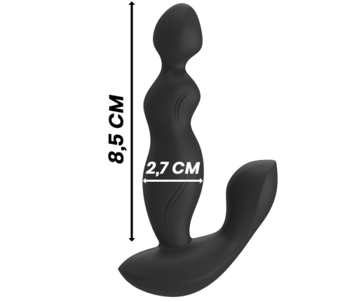 BLACK&SILVER - CORA ANAL PLUG SILICONE REMOTE CONTROL