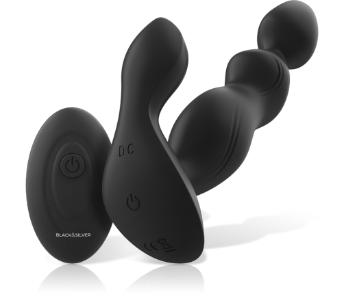 BLACK&SILVER - CORA ANAL PLUG SILICONE REMOTE CONTROL