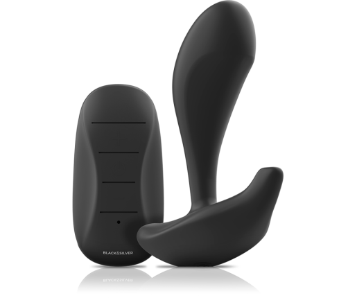 BLACK&SILVER - DWAYNE ANAL PLUG SILICONE REMOTE CONTROL