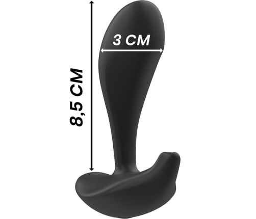 BLACK&SILVER - DWAYNE ANAL PLUG SILICONE REMOTE CONTROL