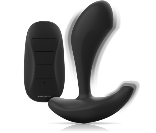 BLACK&SILVER - DWAYNE ANAL PLUG SILICONE REMOTE CONTROL