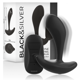 BLACK&SILVER - DWAYNE ANAL PLUG SILICONE REMOTE CONTROL BLACK&SILVER - DWAYNE ANAL PLUG SILICONE REMOTE CONTROL