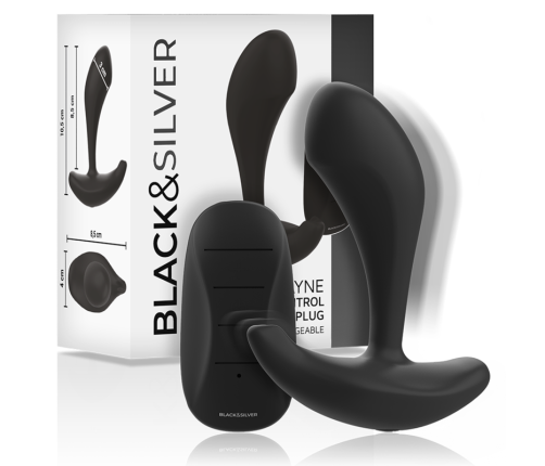 BLACK&SILVER - DWAYNE ANAL PLUG SILICONE REMOTE CONTROL