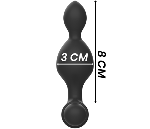 BLACK&SILVER - TUCKER SMALL SILICONE ANAL PLUG REMOTE CONTROL