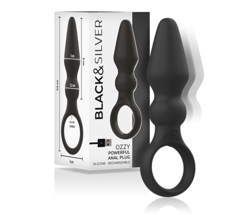 BLACK&SILVER - OZZY POWERFUL SILICONE ANAL PLUG