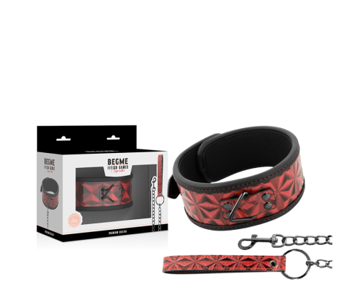 BEGME - RED EDITION PREMIUM VEGAN LEATHER COLLAR WITH NEOPRENE LINING