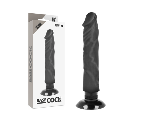 BASECOCK - REALISTIC VIBRATOR 2-1 BLACK 20 CM -O- 4 CM