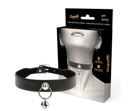 COQUETTE CHIC DESIRE - VEGAN LEATHER NECKLACE WOMAN ACCESSORY RATTLE/HOOP