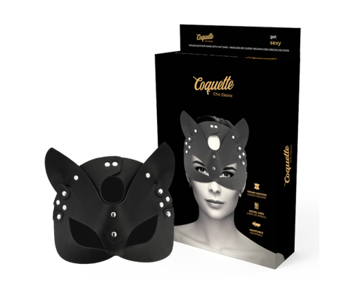COQUETTE CHIC DESIRE - VEGAN LEATHER MASK WITH BUNNY EARS