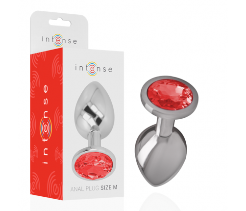 INTENSE - METAL ANAL PLUG WITH RED CRYSTAL SIZE M