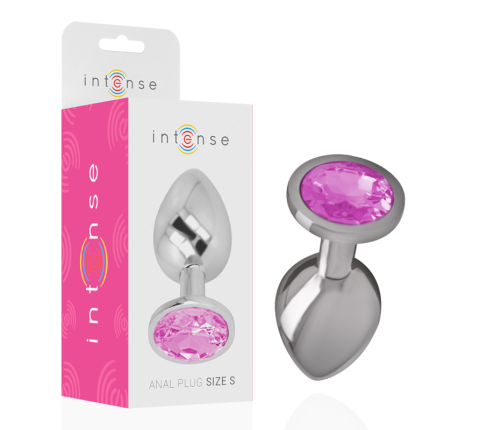 INTENSE - ALUMINUM METAL ANAL PLUG WITH PINK CRYSTAL SIZE S