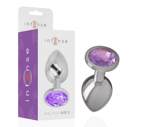 INTENSE - ALUMINUM METAL ANAL PLUG WITH VIOLET CRYSTAL SIZE L