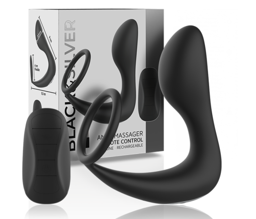 BLACK&SILVER - REMOTE CONTROL ANAL MASSAGER RECHARGEABLE SILICONE BLACK