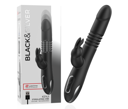 BLACK&SILVER - KENJI STIMULATING VIBE COMPATIBLE WITH WATCHME WIRELESS TECHNOLOGY