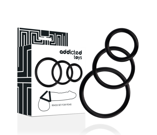 ADDICTED TOYS - RINGS SET FOR PENIS BLACK